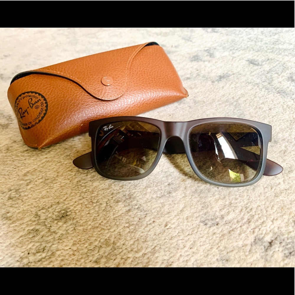 RayBan “Justin” Sunglasses, Brown/Grey